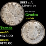 1883 n/c Liberty Nickel 5c Grades Choice+ Unc