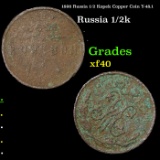 1898 Russia 1/2 Kopek Copper Coin Y-48.1 Grades xf