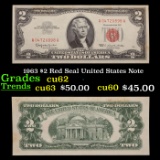 1963 $2 Red Seal United States Note Grades Select CU