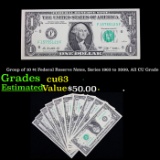 Group of 10 $1 Federal Reserve Notes, Series 1963 to 2009, All CU Grade Grades Select CU