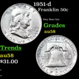 1951-d Franklin Half Dollar 50c Grades Choice AU/BU Slider