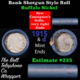 Buffalo Nickel Shotgun Roll in Old Bank Style 'Bell Telephone'  Wrapper 1915 & d Mint Ends