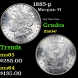 1885-p Morgan Dollar $1 Grades Choice+ Unc