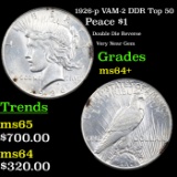 1926-p Peace Dollar VAM-2 DDR Top 50 $1 Grades Choice+ Unc