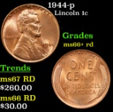 1944-p Lincoln Cent 1c Grades GEM++ RD