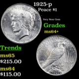 1925-p Peace Dollar $1 Grades Choice+ Unc