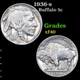 1936-s Buffalo Nickel 5c Grades xf