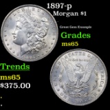 1897-p Morgan Dollar $1 Grades GEM Unc