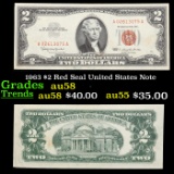 1963 $2 Red Seal United States Note Grades Choice AU/BU Slider