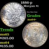 1886-p Morgan Dollar $1 Grades Choice+ Unc