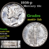 1938-p Mercury Dime 10c Grades GEM+ FSB