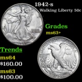 1942-s Walking Liberty Half Dollar 50c Grades Select+ Unc