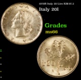 1970R Italy 20 Lire KM-97.2 Grades GEM+ Unc