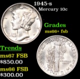 1945-s Mercury Dime 10c Grades GEM++ FSB