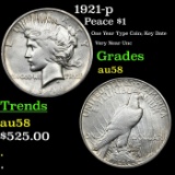 1921-p Peace Dollar $1 Grades Choice AU/BU Slider