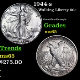 1944-s Walking Liberty Half Dollar 50c Grades GEM Unc