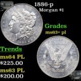 1886-p Morgan Dollar $1 Grades Select Unc+ PL