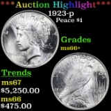 ***Auction Highlight*** 1923-p Peace Dollar $1 Graded ms66+ By SEGS (fc)