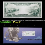 Proof 1915 $10 Federal Reserve Note, Reverse BEP Intaglio Souvenir Card B-119, ILNA '88 Grades Proof