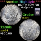 ***Auction Highlight*** 1878-p Rev '79 Morgan Dollar $1 Graded ms64 By SEGS (fc)