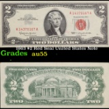 1963 $2 Red Seal United States Note Grades Choice AU