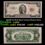 1953B $2 Red Seal United States Note Grades Select CU