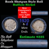 Buffalo Nickel Shotgun Roll in Old Bank Style 'Bell Telephone'  Wrapper 1920 & d Mint Ends