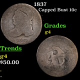 1837 Capped Bust Dime 10c Grades g, good