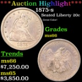 ***Auction Highlight*** 1875-s Twenty Cent Piece 20c Graded ms66 BY SEGS (fc)