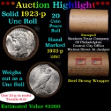 ***Auction Highlight*** Full solid date 1923-p Uncirculated Peace silver dollar roll, 20 coins (fc)