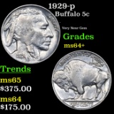 1929-p Buffalo Nickel 5c Grades Choice+ Unc