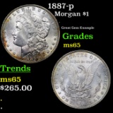 1887-p Morgan Dollar $1 Grades GEM Unc