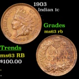 1903 Indian Cent 1c Grades Select Unc RB