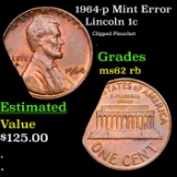 1964-p Lincoln Cent Mint Error 1c Grades Select Unc RB