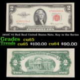 1953C $2 Red Seal United States Note, Key to the Series Grades Gem CU