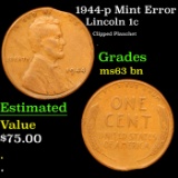 1944-p Lincoln Cent Mint Error 1c Grades Select Unc BN