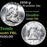 1956-p Franklin Half Dollar 50c Grades GEM FBL