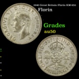 1940 Great Britain Florin KM-855 Grades AU, Almost Unc