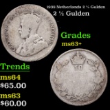 1938 Netherlands 2 1/2 Gulden Grades Select+ Unc