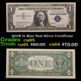 1957B $1 Blue Seal Silver Certificate Grades Gem CU