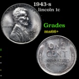 1943-s Lincoln Cent 1c Grades GEM++ Unc