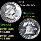 Proof 1963 Franklin Half Dollar 50c Grades GEM+ Proof Cameo