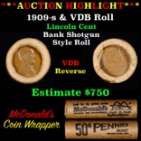 ***Auction Highlight*** Lincoln Wheat cent 1c orig Brandt McDonalds roll, 1909-s end, VDB other end