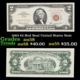 1963 $2 Red Seal United States Note Grades Choice AU/BU Slider