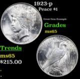 1923-p Peace Dollar $1 Grades GEM Unc