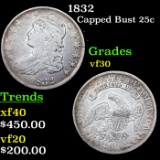 1832 Capped Bust Quarter 25c Grades vf++