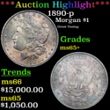 ***Auction Highlight*** 1890-p Morgan Dollar $1 Graded ms65+ BY SEGS (fc)