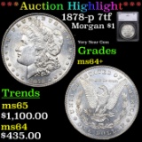 ***Auction Highlight*** 1878-p 7tf Morgan Dollar $1 Graded ms64+ By SEGS (fc)