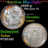 ***Auction Highlight*** 1889-p Morgan Dollar $1 Graded ms65+ BY SEGS (fc)