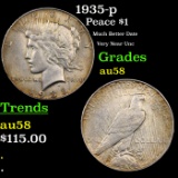 1935-p Peace Dollar $1 Grades Choice AU/BU Slider